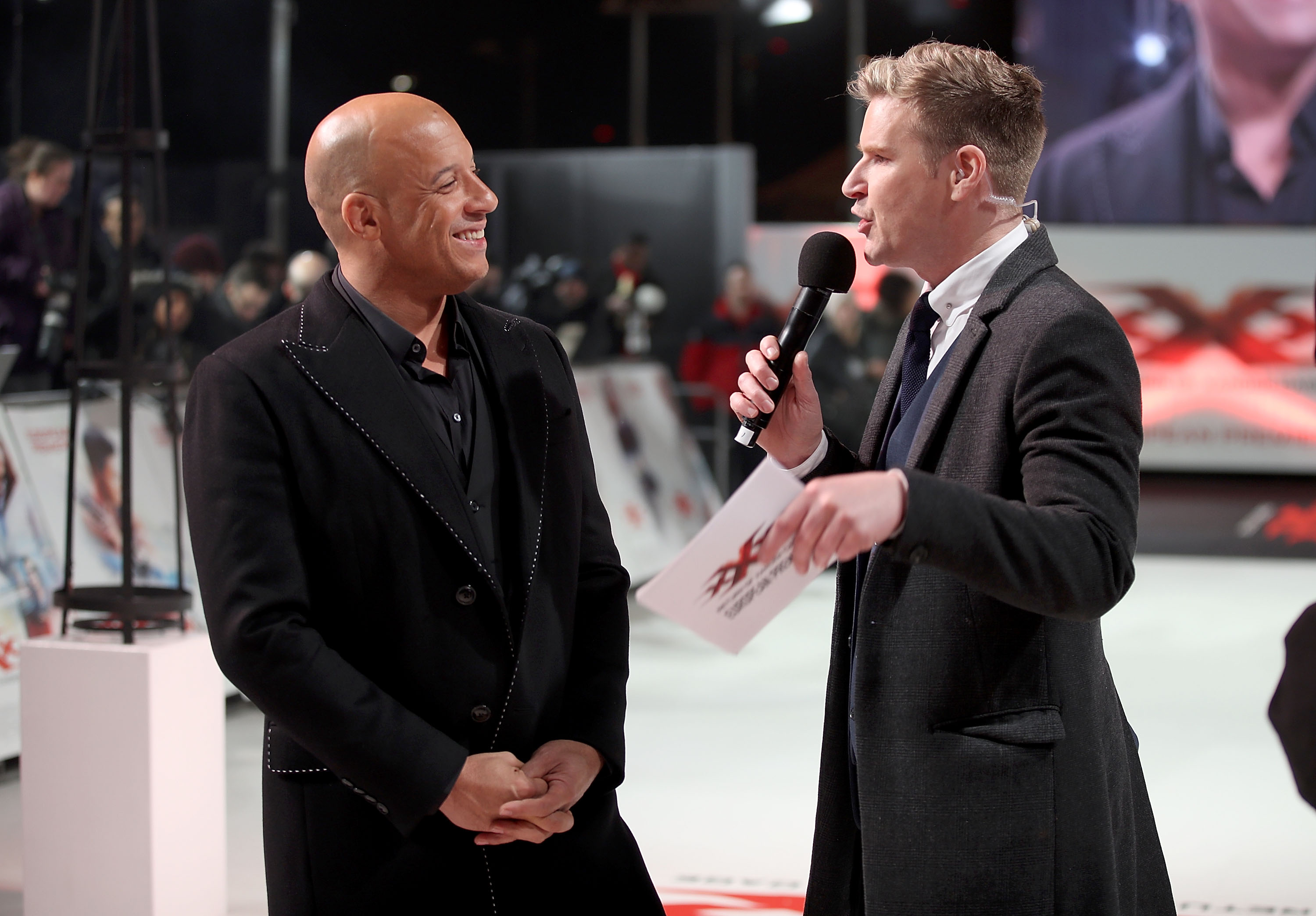 LONDON, ENGLAND - JANUARY 10: Vin Diesel (L) attends the European Premiere of Paramount Pictures' 